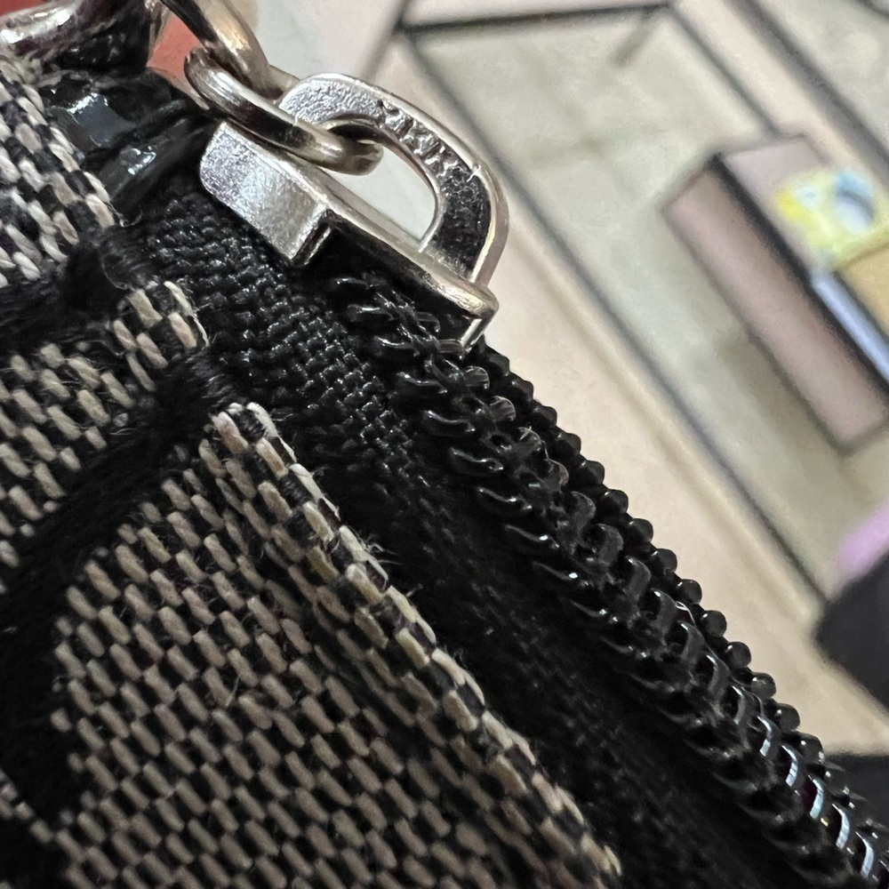Coach Signature Stripe Wristlet in Black and Gray - Picture 10 of 12